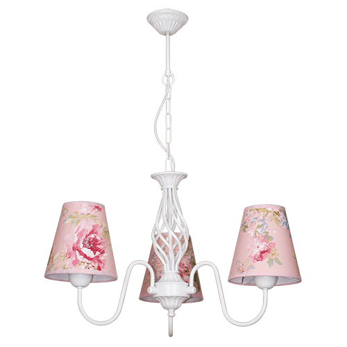 CITY LUX ПОЛИЛЕЙ БРУНАТЕ БЯЛ, АБАЖУРИ БРАЙТЪН РОЗОВ, 3XE27