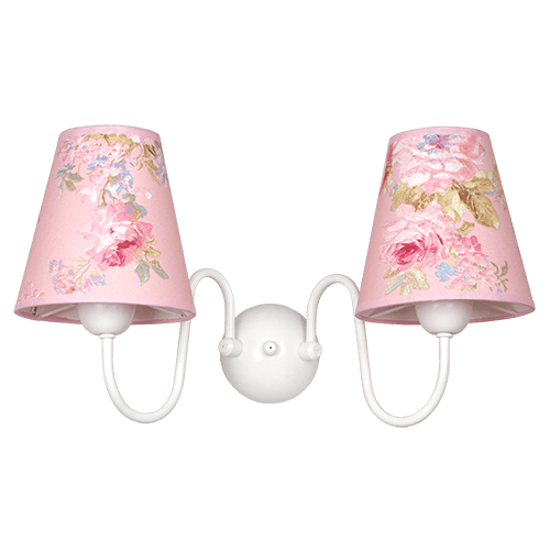 CITY LUX АПЛИК БРУНАТЕ БЯЛ, АБАЖУРИ БРАЙТЪН РОЗОВ, 2XE27