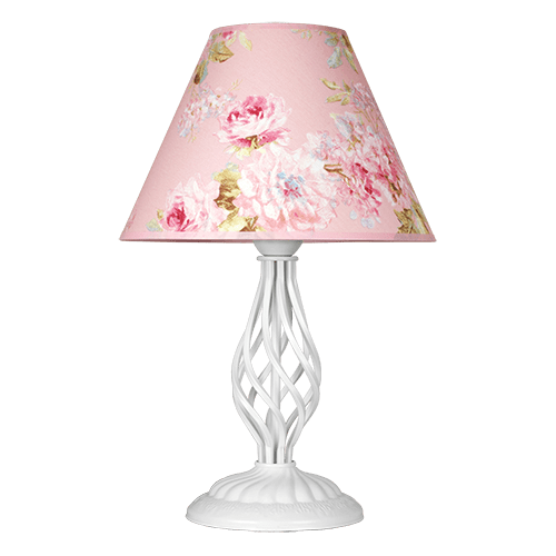 CITY LUX НАСТОЛНА ЛАМПА БРУНАТЕ БЯЛ, АБАЖУР БРАЙТЪН РОЗОВ, 1XE27