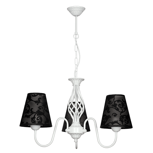 CITY LUX ПОЛИЛЕЙ БРУНАТЕ БЯЛ, АБАЖУРИ НОРМАНДИЯ ЧЕРЕН, 3XE27