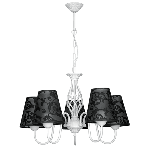 CITY LUX ПОЛИЛЕЙ БРУНАТЕ БЯЛ, АБАЖУРИ НОРМАНДИЯ ЧЕРЕН, 5XE27