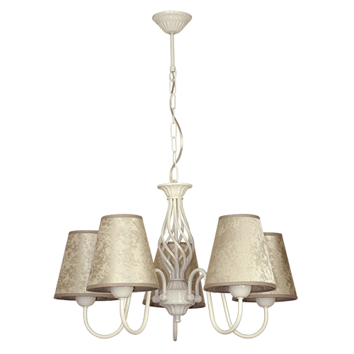 CITY LUX ПОЛИЛЕЙ БРУНАТЕ КРЕМ, АБАЖУРИ ГАЛАТА БРОНЗ, 5XE27