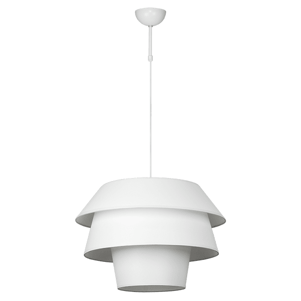 CITY LUX ПЕНДЕЛ ДАЛИЯ БЯЛ, АБАЖУР ТЕКСТИНЕЛ БЯЛ, 1XE27