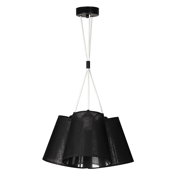 CITY LUX ПЕНДЕЛ АРНО ЧЕРЕН, АБАЖУРИ КАМЕЛОТ ЧЕРЕН, 3XE27