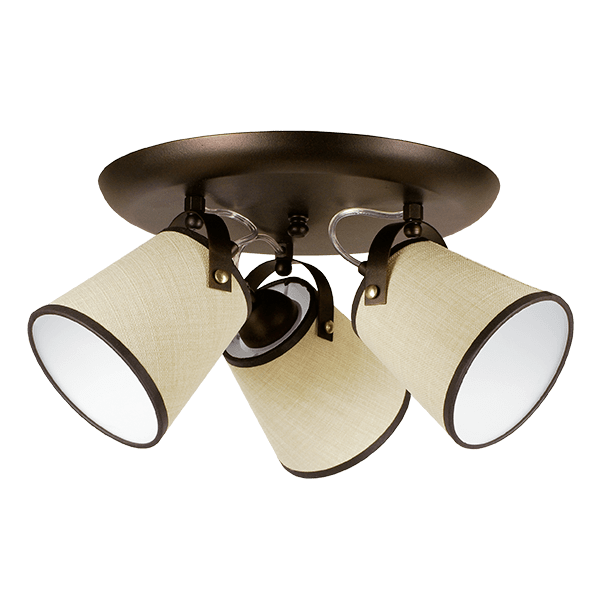 CITY LUX ПЛАФОН ПИЗА СПОТ ПАТИНА, АБАЖУРИ САМИ ЕКРЮ, 3XE27