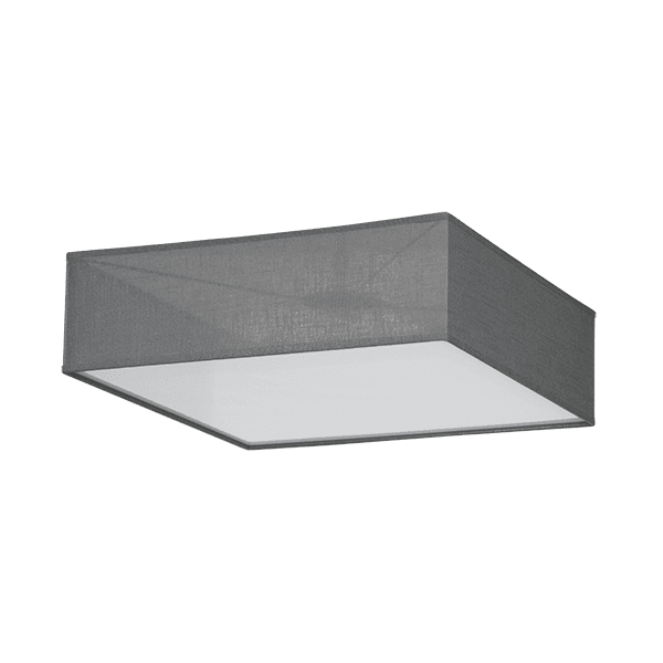 CITY LUX ПЛАФОН РИЦ БЯЛ, АБАЖУР КАМЕЛОТ СИВ, 4XE27