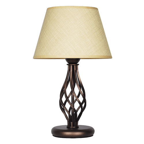 CITY LUX НАСТОЛНА ЛАМПА АТЛАС ПАТИНА, АБАЖУР САМИ ЕКРЮ, 1XE27