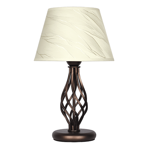 CITY LUX НАСТОЛНА ЛАМПА АТЛАС ПАТИНА, АБАЖУР АЙСБЕРГ, 1XE27