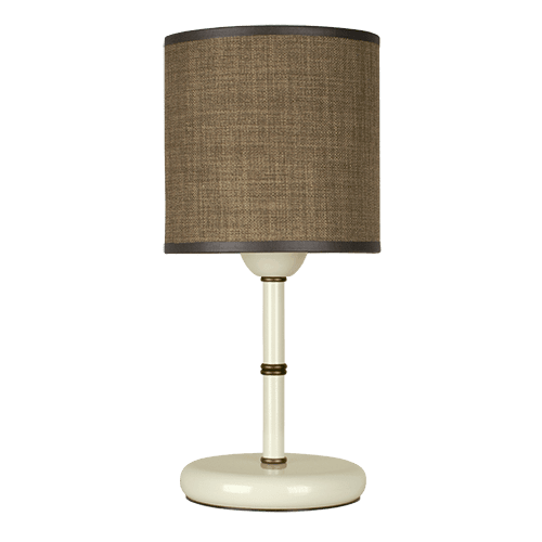 CITY LUX НАСТОЛНА ЛАМПА МЕТРОПОЛ КРЕМ, АБАЖУР САМИ КАФЯВ, 1XE27