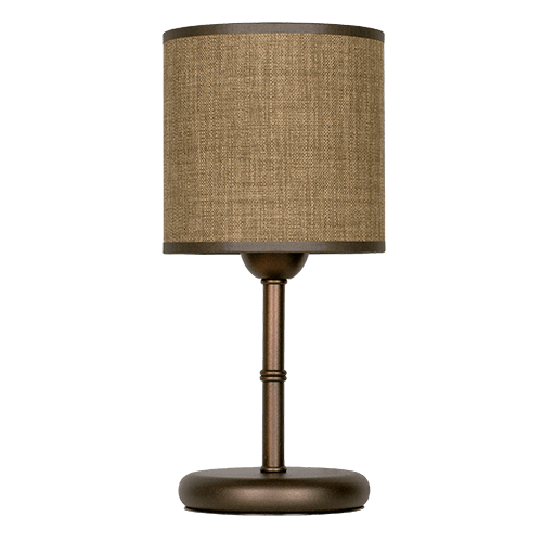 CITY LUX НАСТОЛНА ЛАМПА МЕТРОПОЛ ПАТИНА, АБАЖУР САМИ КАФЯВ, 1XE27