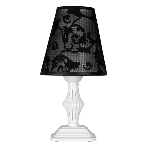 CITY LUX НАСТОЛНА ЛАМПА АШЛИ БЯЛ, АБАЖУР НОРМАНДИЯ ЧЕРЕН, 1XE27