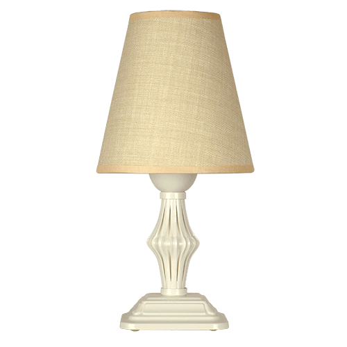 CITY LUX НАСТОЛНА ЛАМПА АШЛИ КРЕМ, АБАЖУР САМИ ЕКРЮ, 1XE27