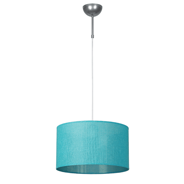 CITY LUX ПЕНДЕЛ КАМЕЛОТ ТЮРКОАЗ - ЦИЛИНДЪР, Ø350, H=200, ХРОМ, 1XE27