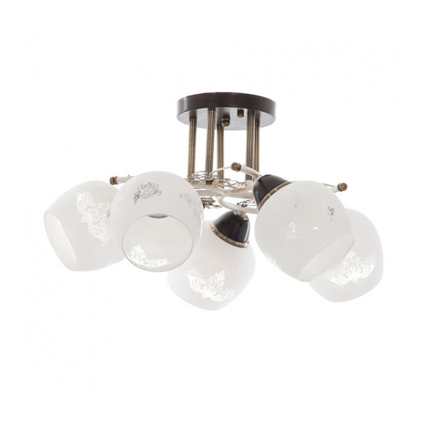 МЕТАЛЕН ПОЛИЛЕЙ БЯЛ 5X40W 1381/5 WH/GD