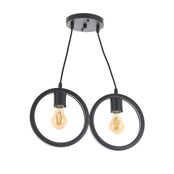 МЕТАЛЕН ПОЛИЛЕЙ ЧЕРЕН 2X40W 2001/2 BK