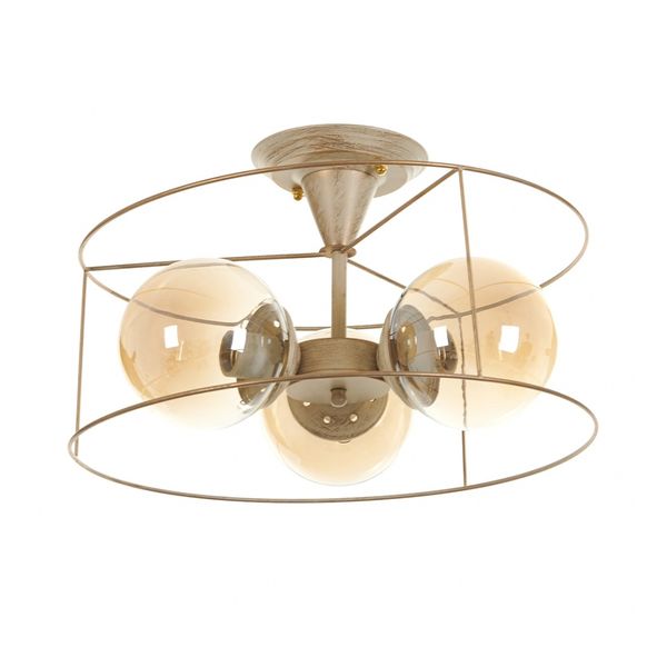 СТЪКЛЕН ПОЛИЛЕЙ БЯЛО ЗЛАТО 3X40W 2005/3 YG