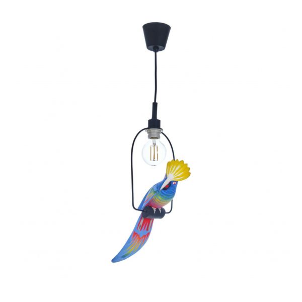 ПЕНДЕЛ ОТ ДЪРВО СИН 1X40W ELI 38 KAKADU BL