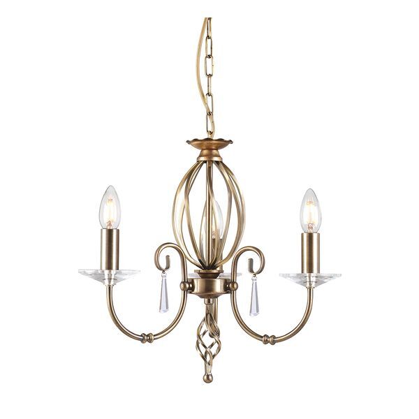 ELSTEAD AEGEAN 3 LIGHT CHANDELIER - AGED BRASS