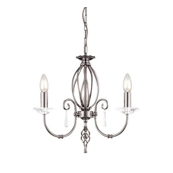 ELSTEAD AEGEAN 3 LIGHT CHANDELIER - POLISHED NICKEL