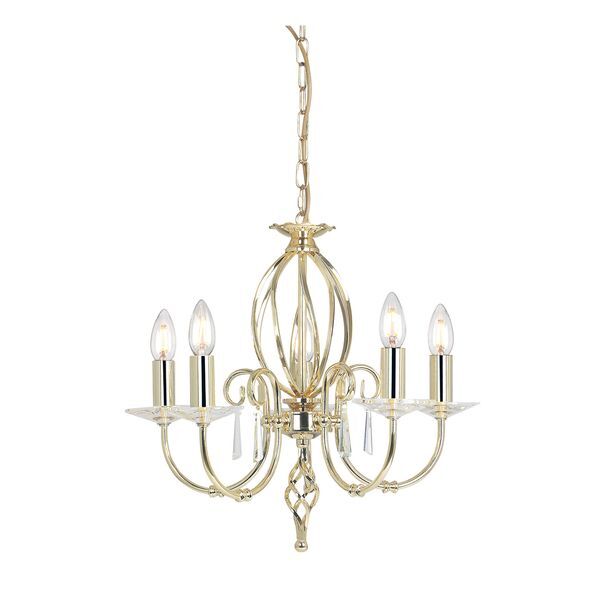 ELSTEAD AEGEAN 5 LIGHT CHANDELIER - POLISHED BRASS
