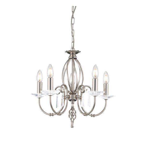ELSTEAD AEGEAN 5 LIGHT CHANDELIER - POLISHED NICKEL