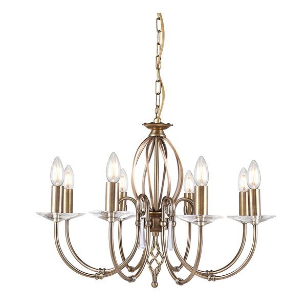 ELSTEAD AEGEAN 8 LIGHT CHANDELIER - AGED BRASS