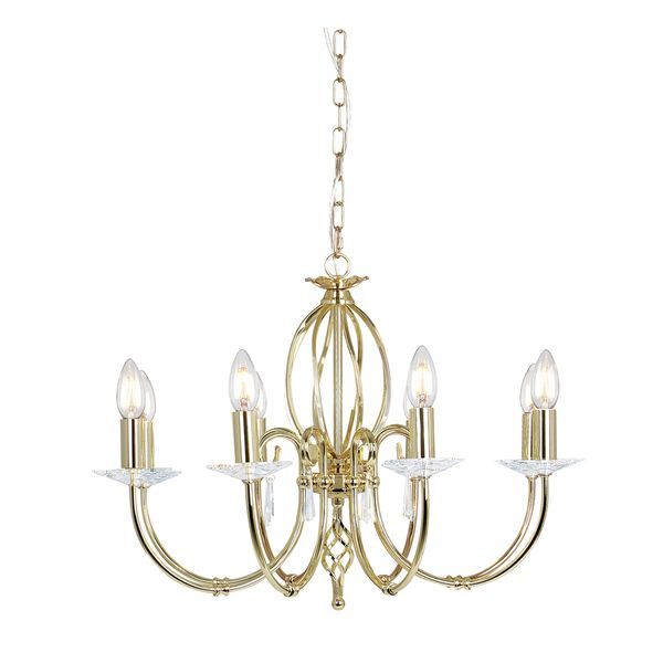 ELSTEAD AEGEAN 8 LIGHT CHANDELIER - POLISHED BRASS