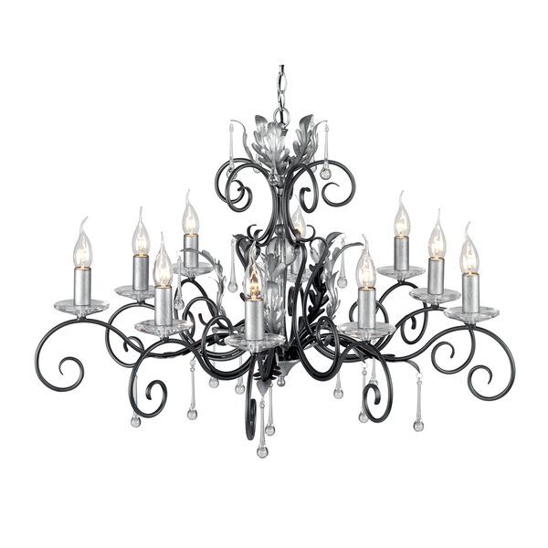 ELSTEAD AMARILLI 10 LIGHT CHANDELIER - BLACK/SILVER