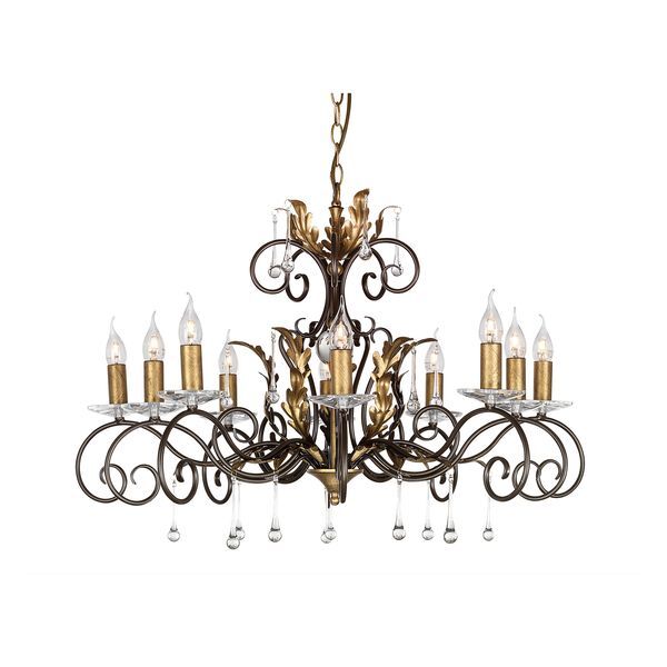 ELSTEAD AMARILLI 10 LIGHT CHANDELIER - BRONZE/GOLD