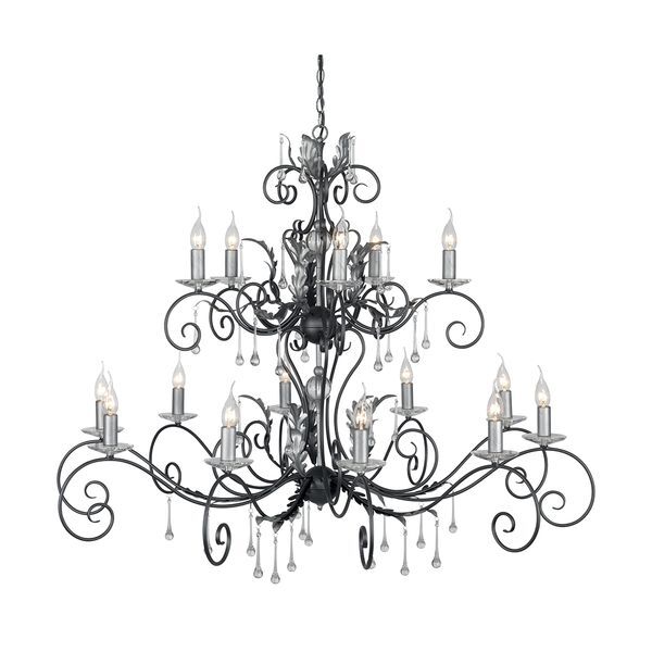 ELSTEAD AMARILLI 15 LIGHT CHANDELIER - BLACK/SILVER