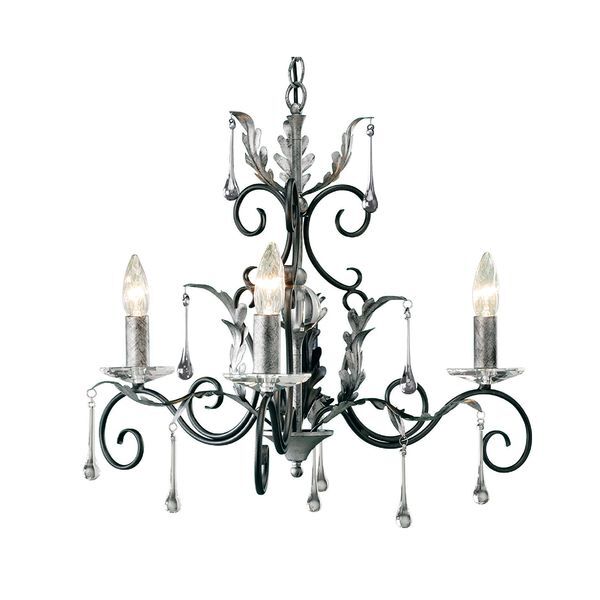 ELSTEAD AMARILLI 3 LIGHT CHANDELIER - BLACK/SILVER