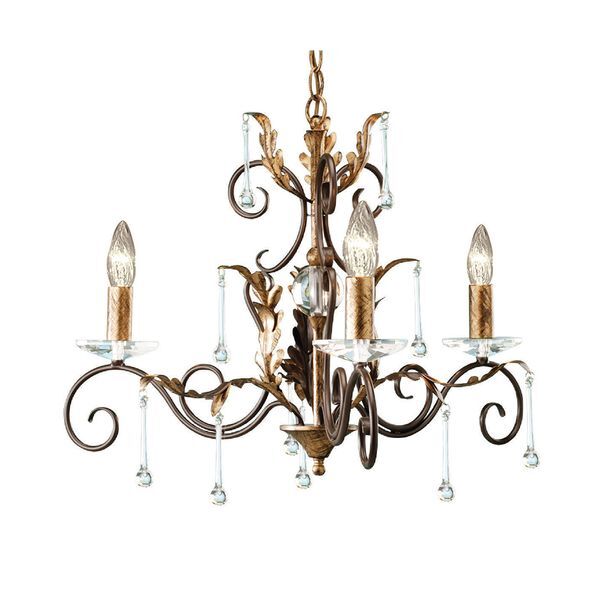 ELSTEAD AMARILLI 3 LIGHT CHANDELIER - BRONZE/GOLD