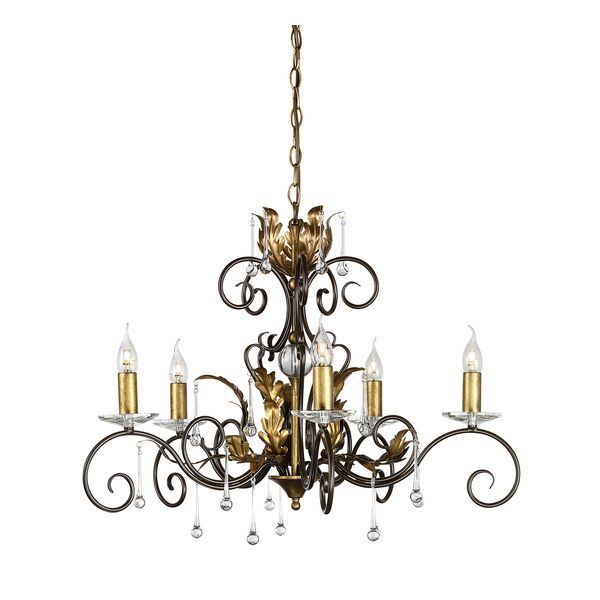 ELSTEAD AMARILLI 5 LIGHT CHANDELIER - BRONZE/GOLD