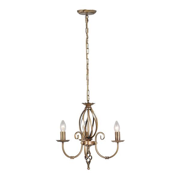 ELSTEAD ARTISAN 3 LIGHT CHANDELIER - AGED BRASS