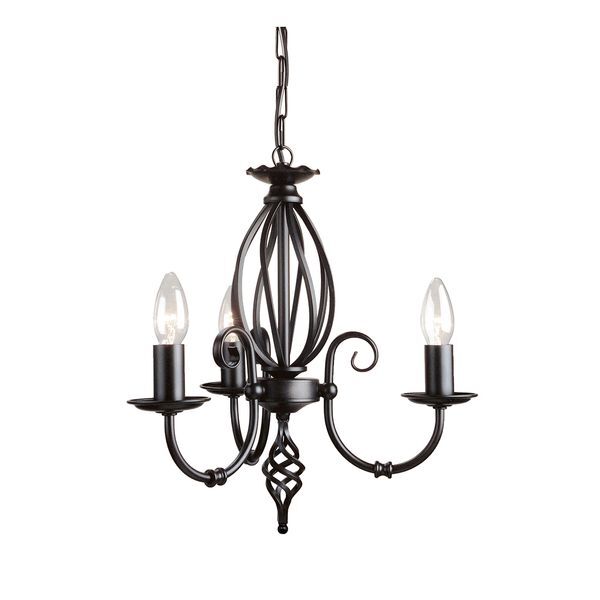 ELSTEAD ARTISAN 3 LIGHT CHANDELIER - BLACK