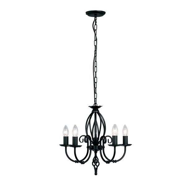 ELSTEAD ARTISAN 5 LIGHT CHANDELIER - BLACK