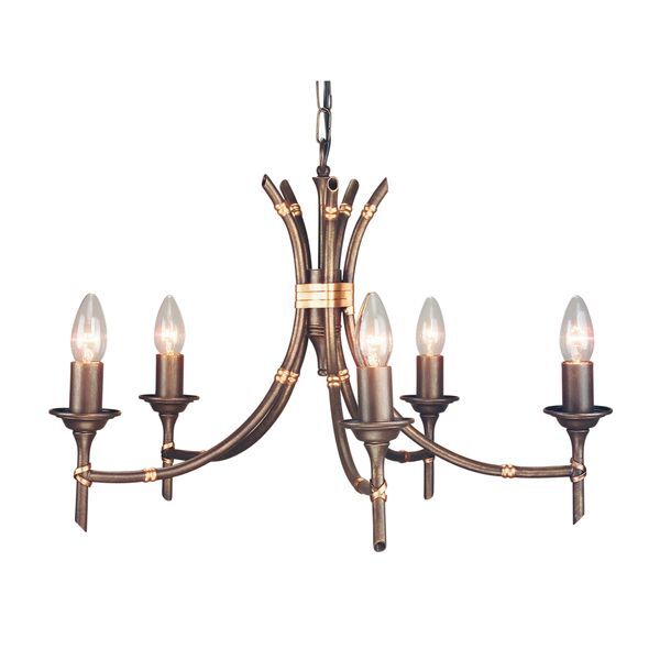 ELSTEAD BAMBOO 5 LIGHT CHANDELIER