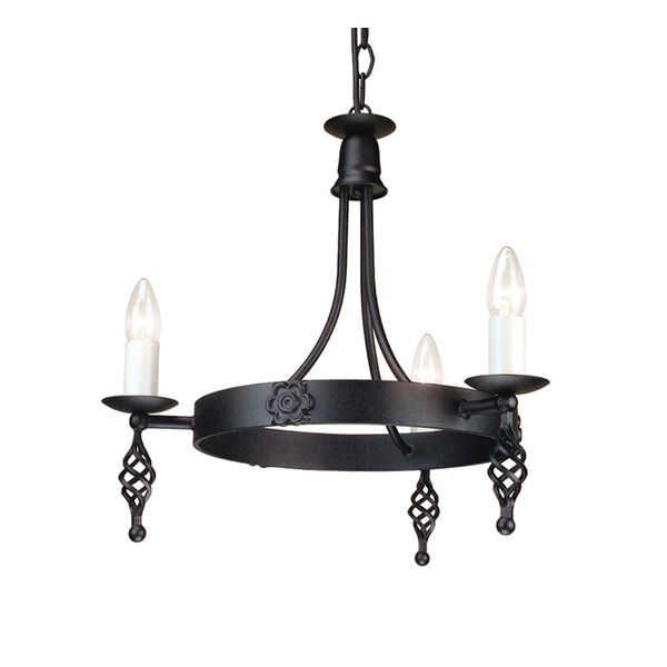 ELSTEAD BELFRY 3 LIGHT CHANDELIER BLACK