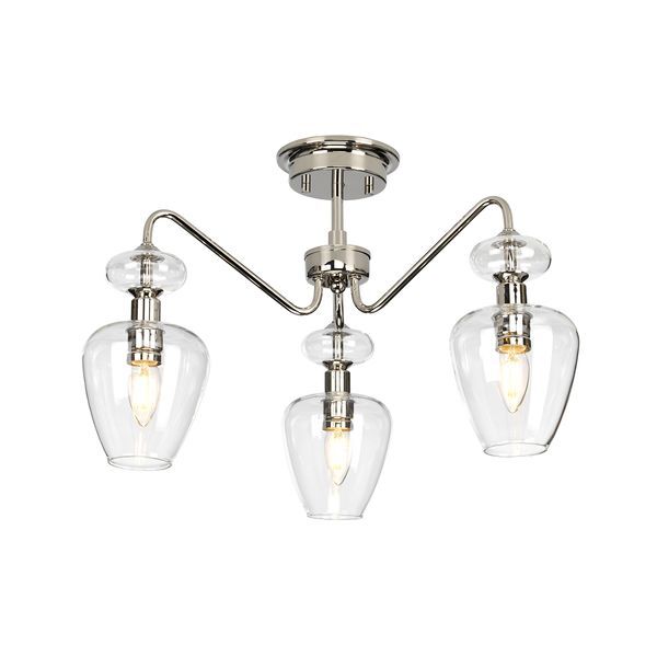 ELSTEAD ARMAND 3 LIGHT SEMI FLUSH - POLISHED NICKEL