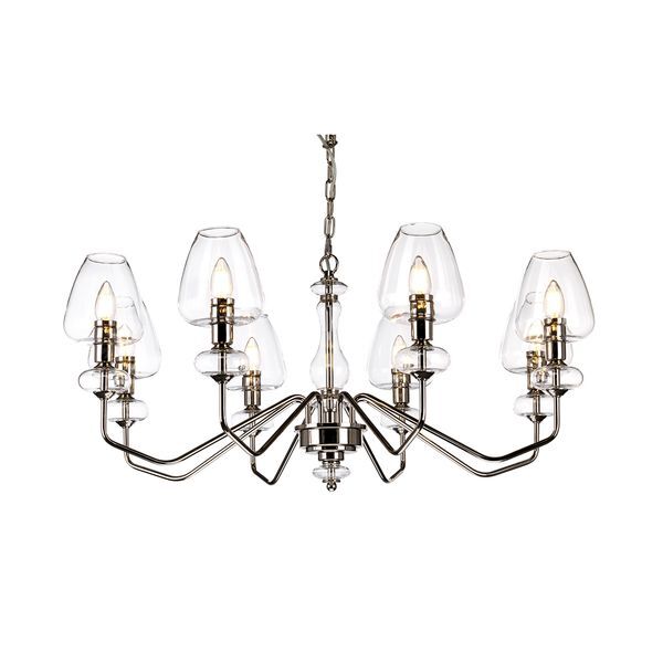 ELSTEAD ARMAND 8 LIGHT CHANDELIER - POLISHED NICKEL