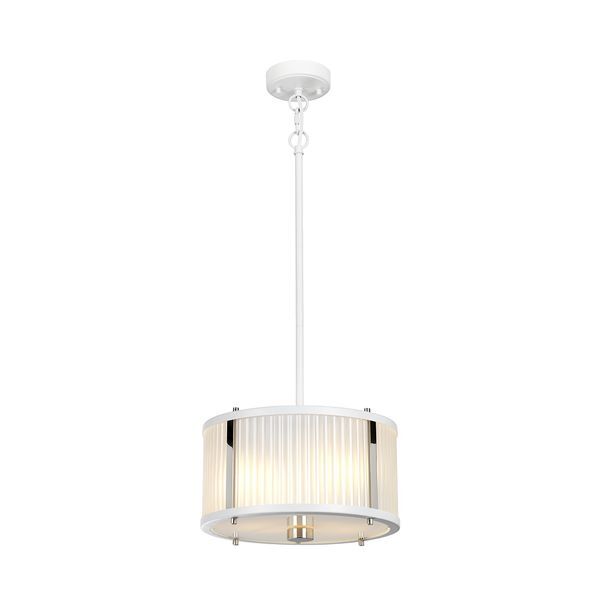 ELSTEAD CORONA 2 LIGHT ПЕНДЕЛ - WHITE POLISHED NICKEL
