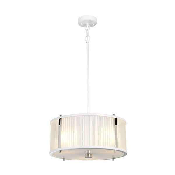 ELSTEAD CORONA 3 LIGHT ПЕНДЕЛ - WHITE POLISHED NICKEL