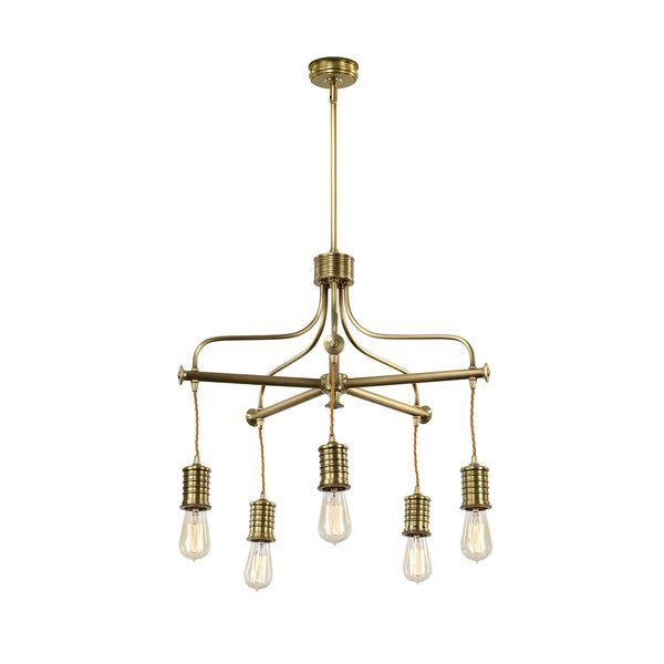 ELSTEAD DOUILLE 5 LIGHT CHANDELIER - AGED BRASS