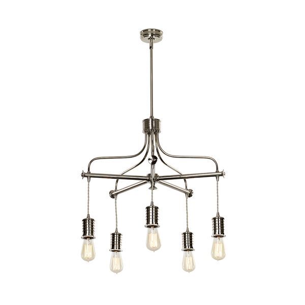 ELSTEAD DOUILLE 5 LIGHT CHANDELIER - POLISHED NICKEL