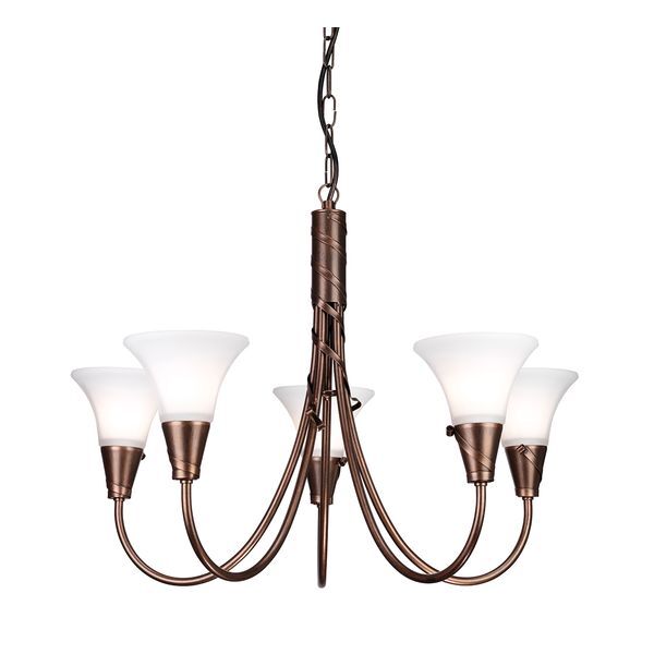 ELSTEAD EMILY 5 LIGHT CHANDELIER - COPPER