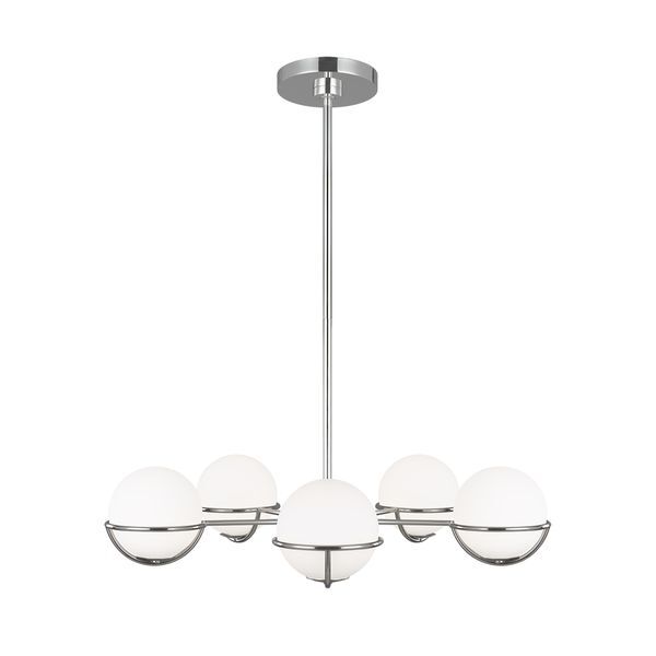 ELSTEAD APOLLO 5 LIGHT CHANDELIER - POLISHED NICKEL