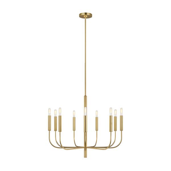 ELSTEAD BRIANNA 9 LIGHT CHANDELIER - BURNISHED BRASS