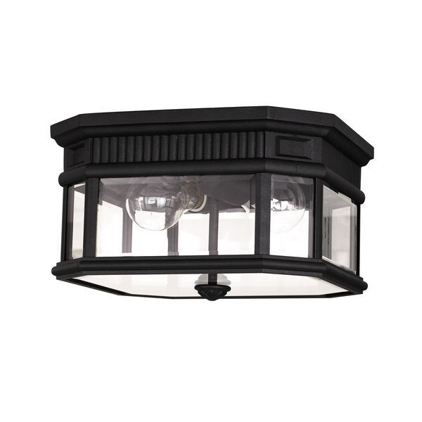 ELSTEAD COTSWOLD LANE 2 LIGHT FLUSH CEILING MOUNT - BLACK