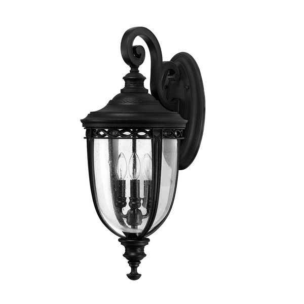 ELSTEAD ENGLISH BRIDLE 3 LIGHT LARGE WALL LANTERN - BLACK