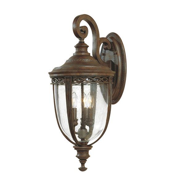 ELSTEAD ENGLISH BRIDLE 3 LIGHT LARGE WALL LANTERN - BRITISH BRONZE